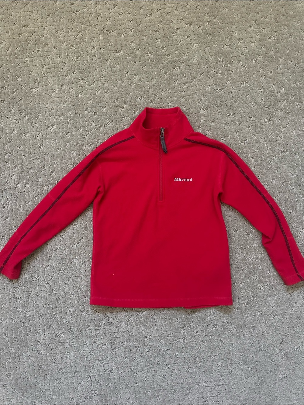 Marmot Kids Red Half-Zip Fleece Pullover with Contrast Trim- Sz M